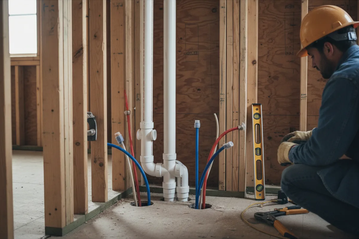 Drain and supply rough-in during Garbage Disposal Repair in Rowdy